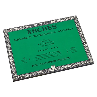 3 Packs: 20 ct. (60 total) Arches® Cold-Pressed Watercolor Block Paper, 12" x 16"