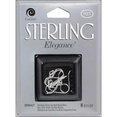 Cousin® Sterling Elegance® Ball Hook Wires, 8ct.