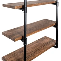 Honey Can Do 34.5" Black Three-Tier Industrial Wall Shelf