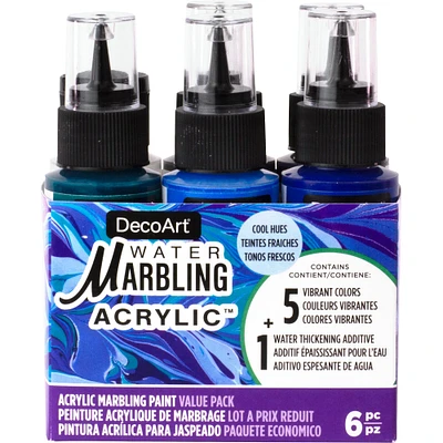 6 Pack: DecoArt® Cool Hues Water Marbling Acrylic™ Paint Set