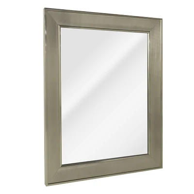 Head West 31" Brushed Nickel Pave Textured Framed Wall Vanity Mirror