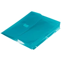 JAM Paper 9.5" x 11.5" Plastic 3 Hole Punch Binder Hook & Loop Closure Envelopes, 6ct.