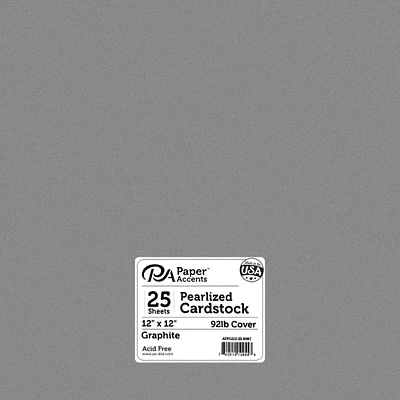 PA Paper™ Accents Pearlized 12" x 12" 92lb. Cardstock, 25 Sheets