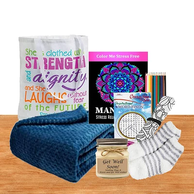 Get Well Gift of Comfort Tote with Blanket Set