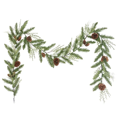 6 Pack: 9ft. Green Cypress Spring Garland with Pinecones