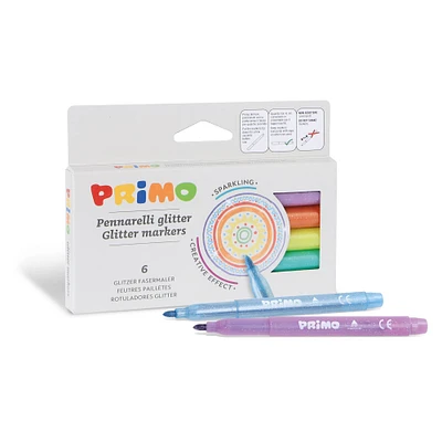 PRiMO Sparkling Glitter Markers, 6ct.