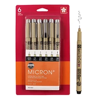 Pigma® Micron® Fine Line Black 6 Piece Pen Set