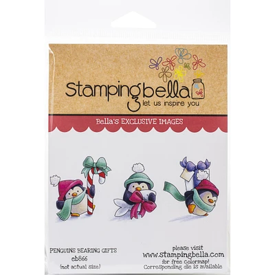Stamping Bella Penguins Bearing Gifts Cling Stamps