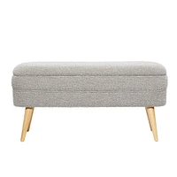 Grey Wood Contemporary Storage Bench, 40" x 16" x 19"