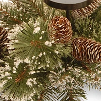 Glittery Bristle® Pine Triple Candle Holder Centerpiece