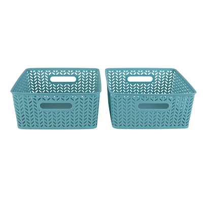 Simplify Medium Herringbone Storage Basket