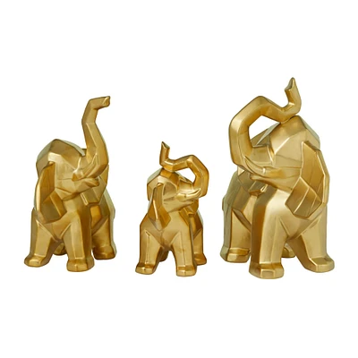 CosmoLiving by Cosmopolitan Gold Glam Elephant Sculpture Set