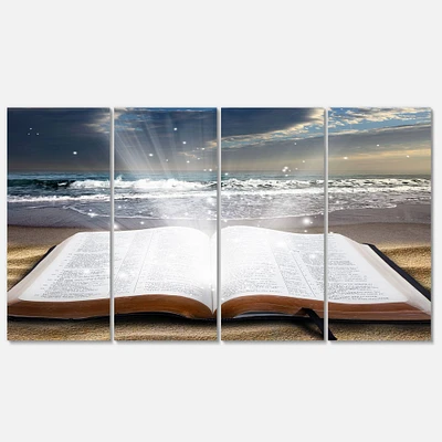 Designart - Jesus Bible at beach