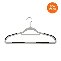 Honey Can Do & Black Rubber Grip No-Slip Plastic Hangers