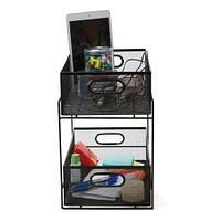 Mind Reader 2-Tier Metal Mesh Organizer Slide Out Basket Drawer