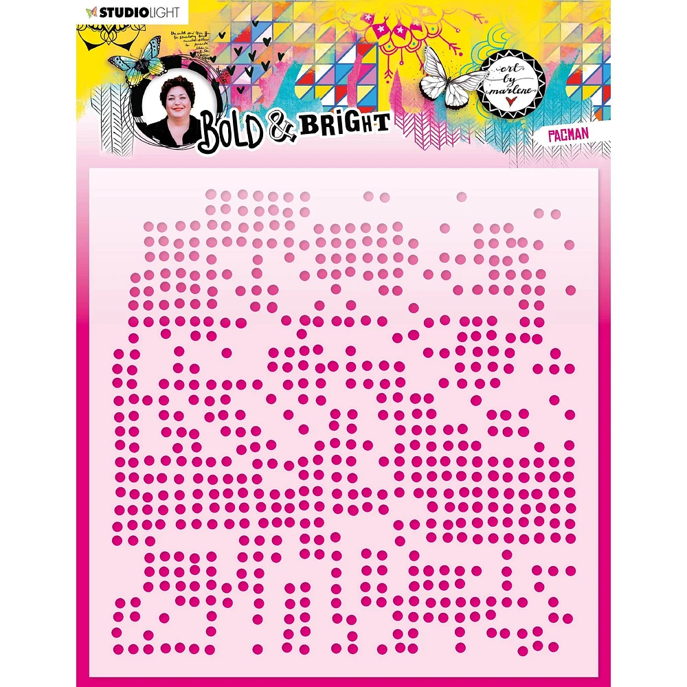 Studio Light Art by Marlene Bold & Bright No.65 Pacman Stencil, 7.87" x 7.87"