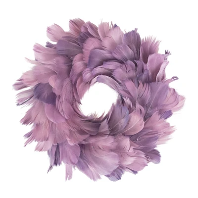 10" Layered Purple Feather Christmas Wreath
