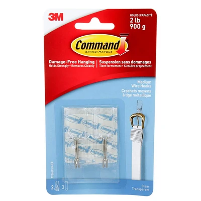 Command™ Clear Medium Wire Hooks