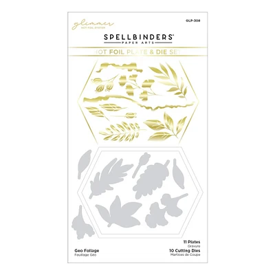 Spellbinders® Glimmer Geo Foliage Hot Foil Plate & Die Set