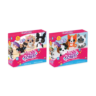 12 Pack: Assorted PlushCraft™ 3D Fabric Puppy Craft Kit