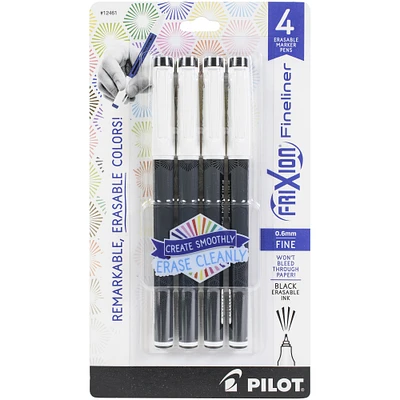 Pilot FriXion Fineliner Black Fine Point Erasable Marker Pen Set