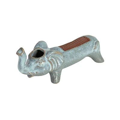 Hello Honey® 5.75" Gray Stoneware Elephant Match Holder