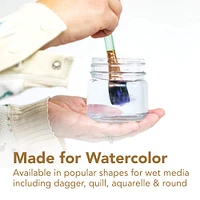 12 Pack: Princeton™ Neptune™ Series 4750 Synthetic Watercolor Flat & Round 3 Piece Brush Set