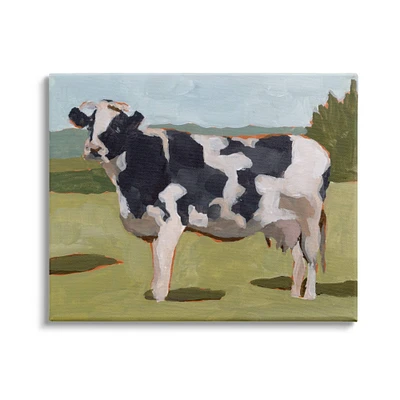 Stupell Industries Dairy Farm Cow Grazing Country Cattle Traditional Painting Canvas Wall Art