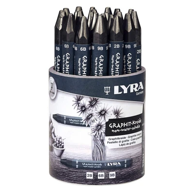 Lyra Rembrandt Non-Water Soluble Assorted Degrees Graphite Crayons, Set of 24