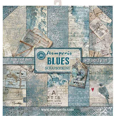Stamperia Blues Double-Sided Paper Pad 12" x 12"