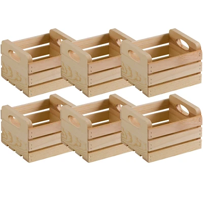 6 Pack: 8" Wood Crate With Cutout Handles by Make Market®