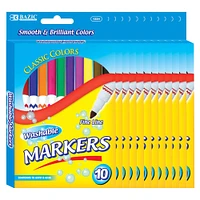 BAZIC® Fine Line Washable Markers, 12 Packs of 10