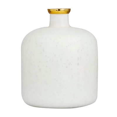 White Glass Glam Vase, 12" x 10" x 10"