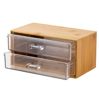 Simplify Bamboo 2-Tier Cosmetic & Jewelry Chest