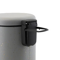 Elle Décor Gray Speckled Design 3 Liter Step Bin with Lid Trash Can