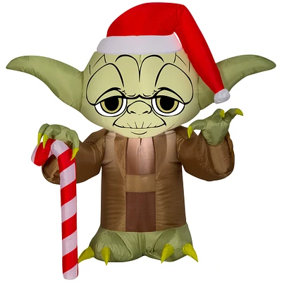 3ft. Airblown® Inflatable Christmas Stylized Yoda with Santa Hat