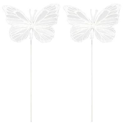 8 Packs: 5ct. (40 total) 8.6" White Feather Butterflies by Ashland®