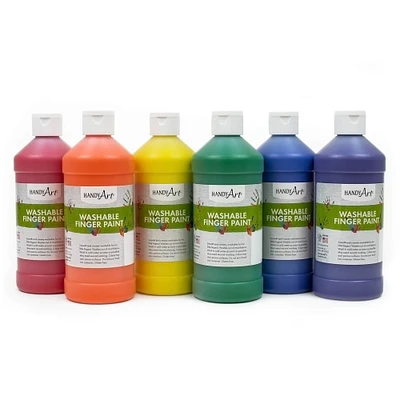 Handy Art® Primary 6 Color Washable Finger Paint Set