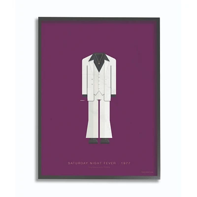 Stupell Industries Saturday Night Fever Minimalist Illustration Black Framed Wall Art