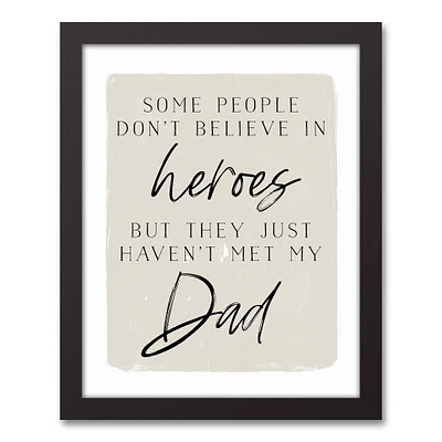 My Dad Is My Hero Black Framed Canvas