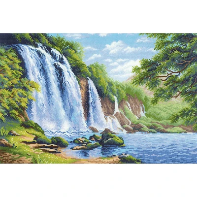 RIOLIS Noise of Waterfall Counted Cross Stitch Kit