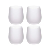 Craft Express 10oz. Frosted White Stemless Glass, 4ct.