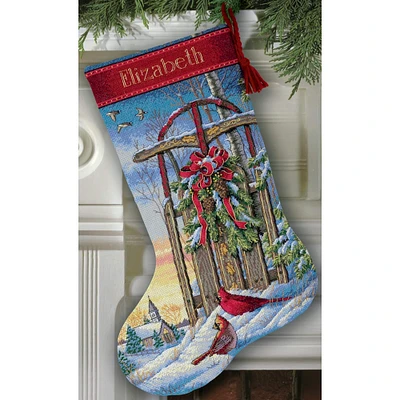 Dimensions® Gold Collection 16" Christmas Sled Stocking Needlepoint Kit