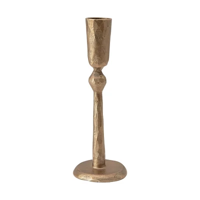 7" Antique Brass Hand-Forged Metal Taper Candle Holder