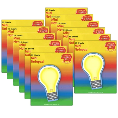 Creative Shapes Ect™ Mini Light Bulb Notepads, 12 Packs of 35