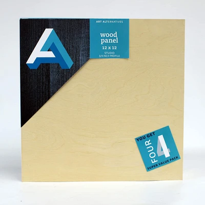 6 Packs: 4 ct. (24 total) Art Alternatives 12" x 12" Value Pack Classic Studio Wood Panel