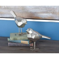 CosmoLiving by Cosmopolitan Gray Farmhouse Polystone Bird Sculpture Set