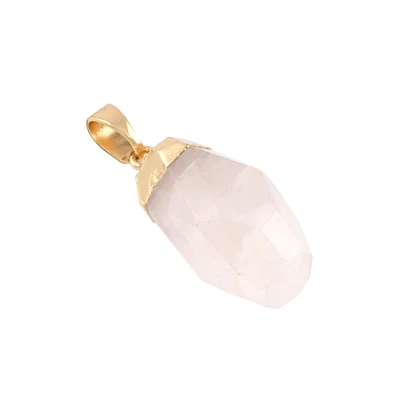 12 Pack: Rose Quartz Irregular Pendant by Bead Landing™