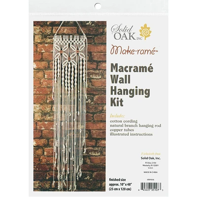 Solid Oak Make-Ramé™ Three Flowers Macramé Wall Hanging Kit