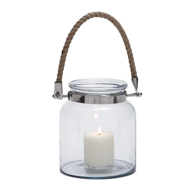 10'' Clear Glass Coastal Candle Lantern